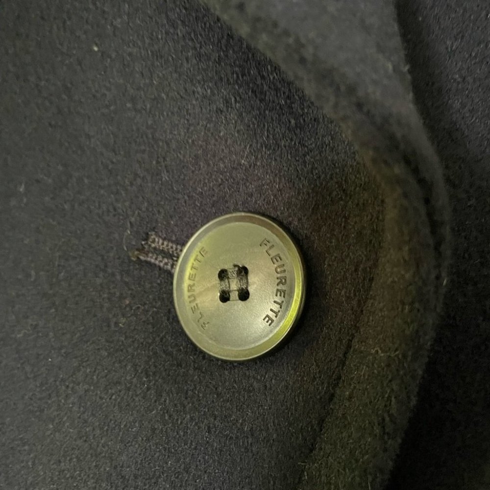 NWT FLEURETTE LORO PIANA Eden navy wool double breasted peacoat - Picture 4 of 13